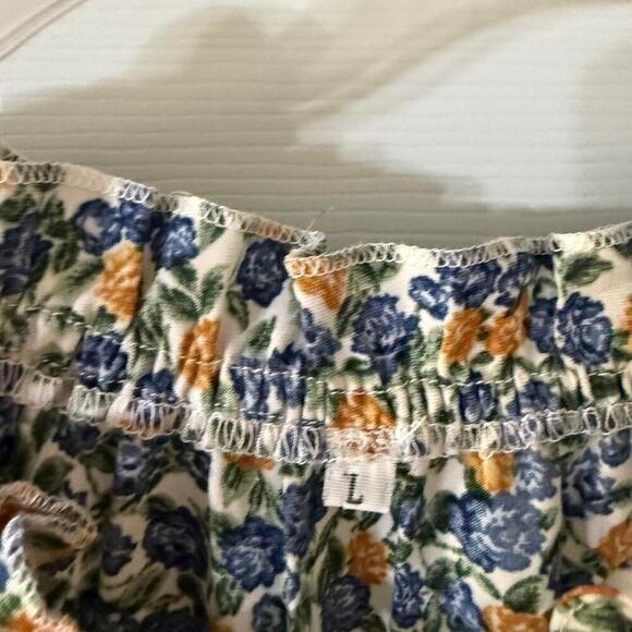 Blue and yellow floral Women's Dress Size Large - Picture 3 of 4